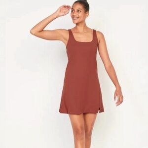 Old navy PowerSoft Square-Neck Athletic Dress - rust XL